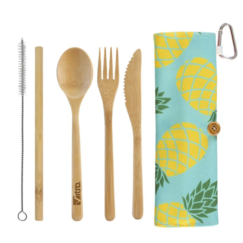Take-Along-Flatware-Pineapple-Utensil-Roll-20-2427 Custom Take-Along Flatware Pineapple Utensil Roll