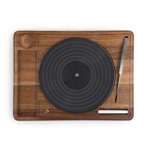 Custom Turntable Acacia and Slate Cheese Board with Knife