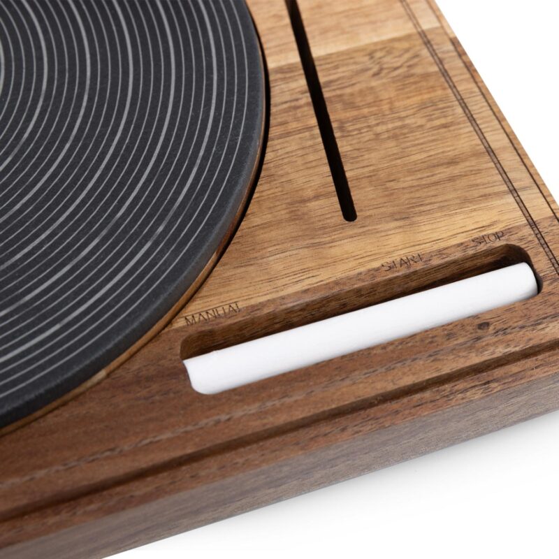 Custom Turntable Acacia and Slate Cheese Board with Knife - 4