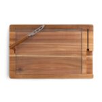 Custom Ventana - Tempered Glass and Acacia Cheese Board and Knife Set - 1