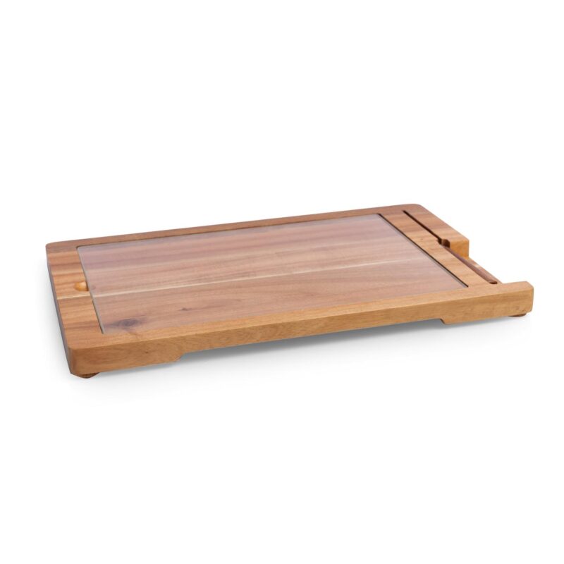 Custom Ventana - Tempered Glass and Acacia Cheese Board and Knife Set - 2