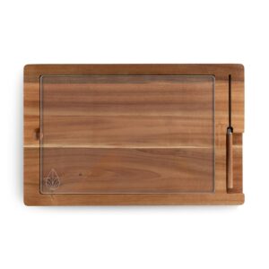 Custom Ventana - Tempered Glass and Acacia Cheese Board and Knife Set